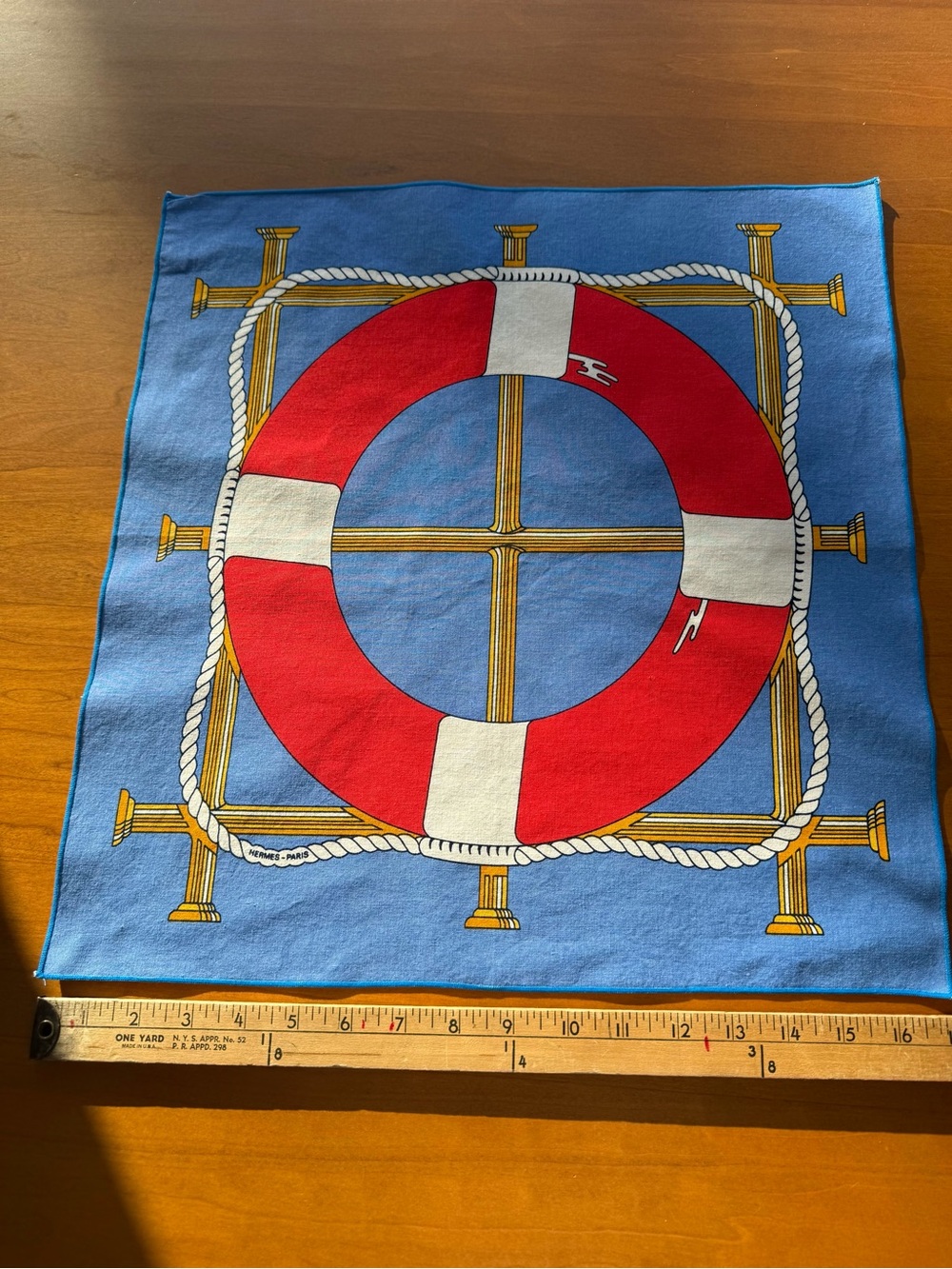 Single Hermès Paris nautical life preserver Blue & Red.